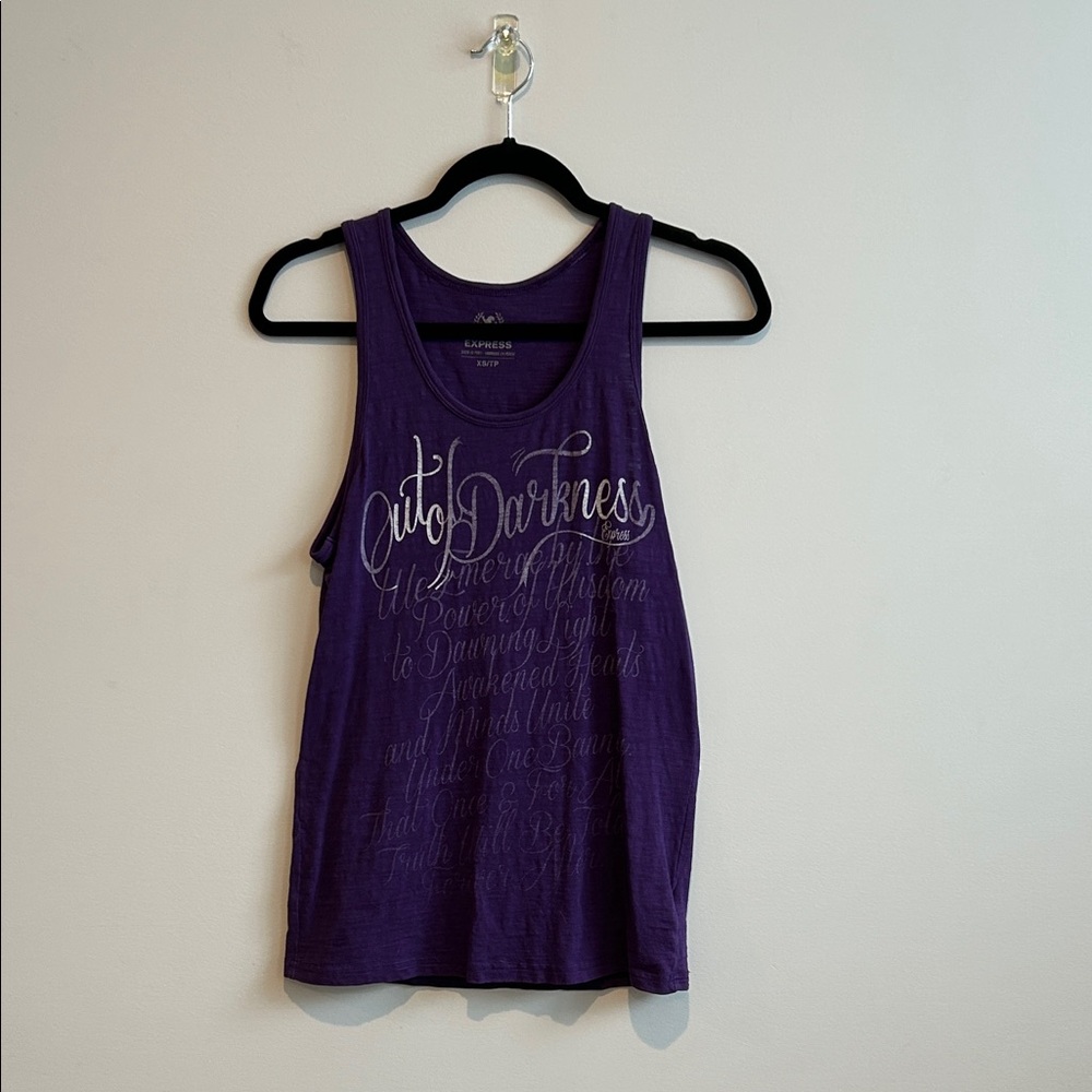 Express Purple Graphic Tank Top